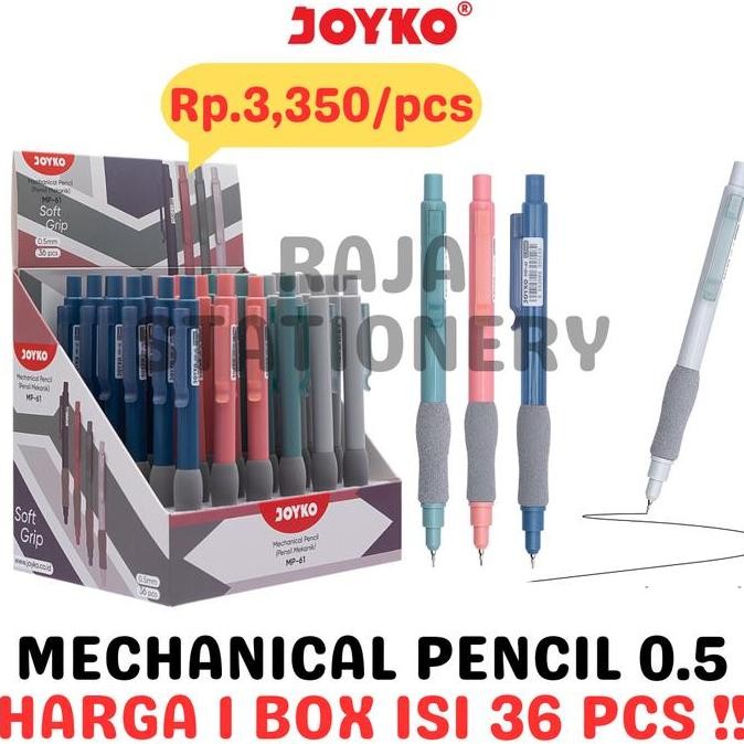 

Joyko MP-61 Pensil Mekanik 0.5mm Soft Grip Box Isi 36pcs
