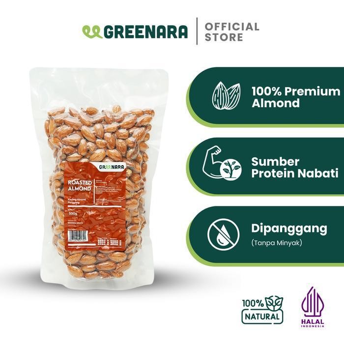 

RKM Greenara Roasted Almond 500gr / Kacang Almond Panggang