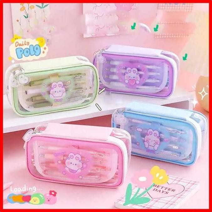 

Kotak Pensil Transparan ST1 Kapasitas Besar Tempat Pensil Organizer