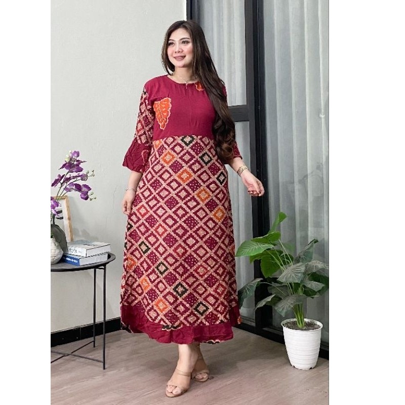 Daster Maura Daster Maura Batik Daster Standar Lengan Panjang Daster Daster Kekinian