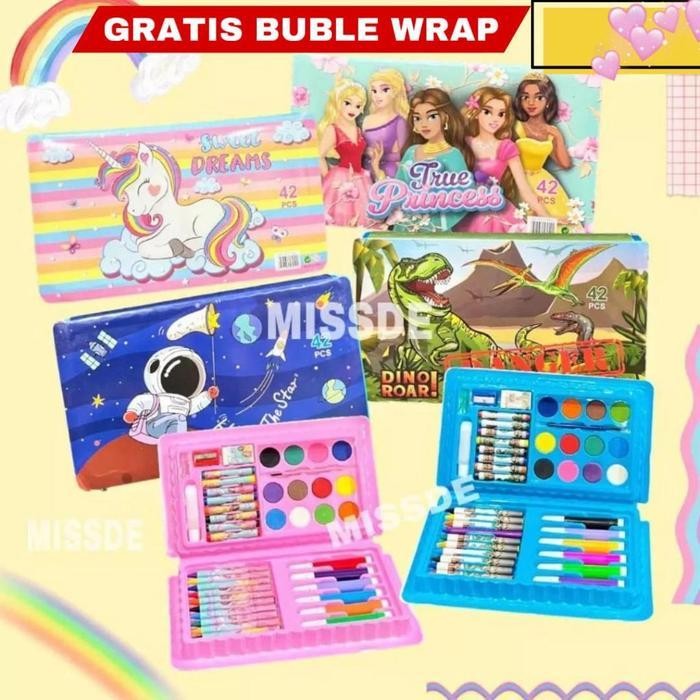 

EMS ART SET 42 PCS / CRAYON SET 42 PCS / ALAT LUKIS ANAK KARAKTER