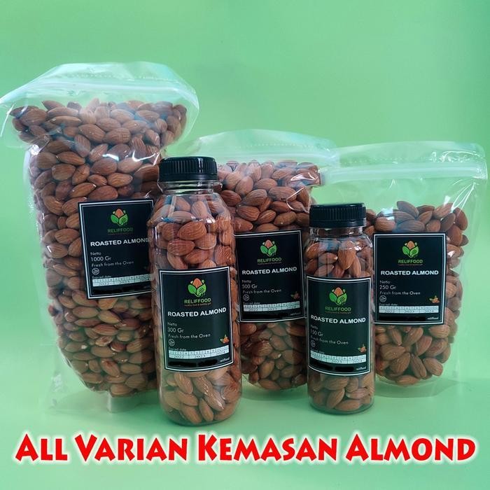 

Rkm Roasted Almond 250 Gram Premium - Siap Makan Kacang Almond Panggang Kupas Snack Food Cemilan