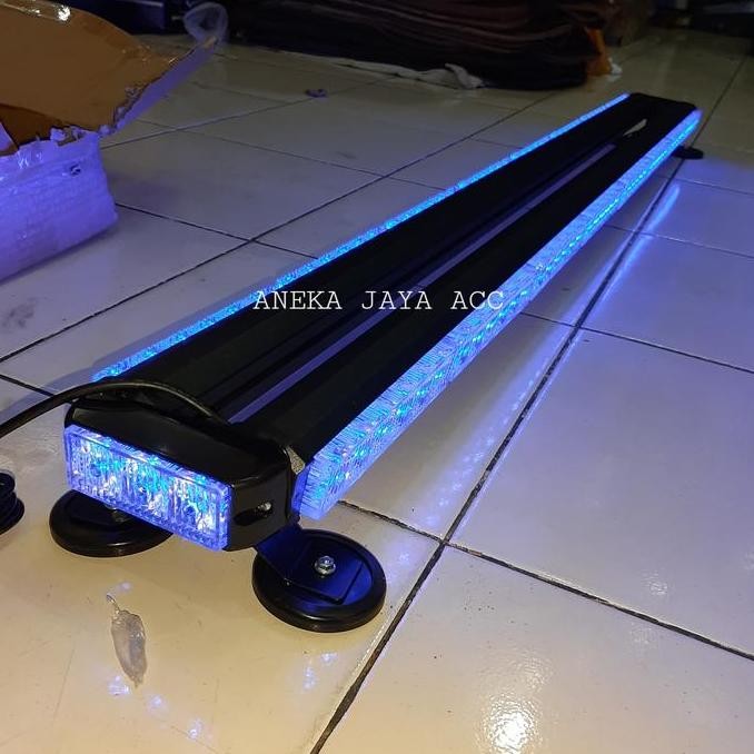 Lht Bar atap mobil strobo polisi patwal 125cm led 8 baris biru biru