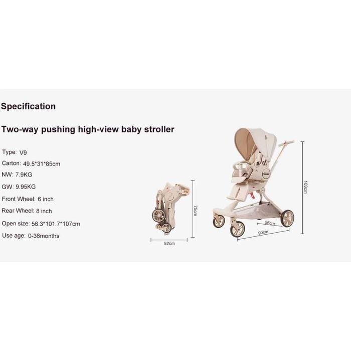 BB MAGIC STROLLER STROLER ANAK PORTABLE BAOBAOHAO V9 V16 KERETA DORONG BAYI LIPAT MEWAH PREMIUM