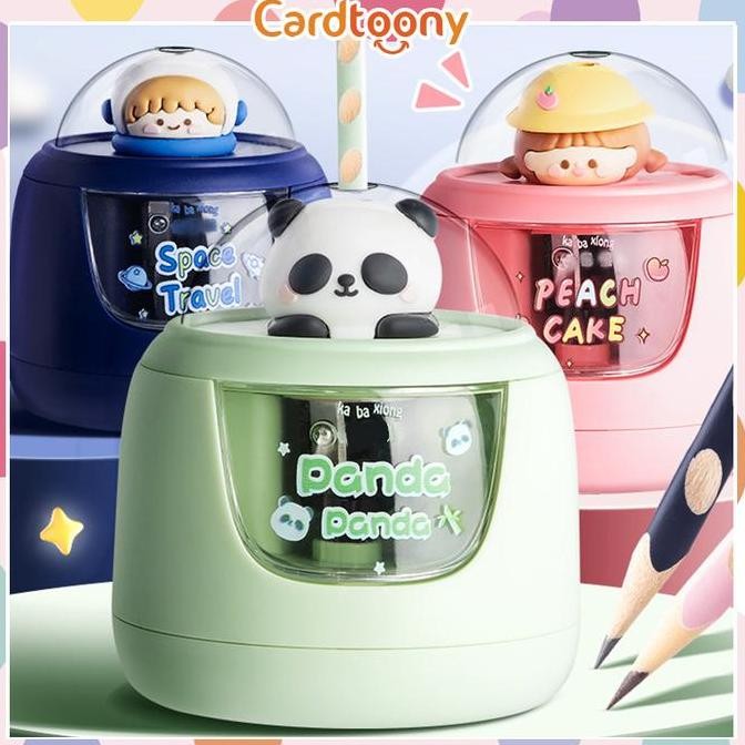 

Serutan Rautan Pensil Elektrik Lucu Imut Motif Hewan Pencil Sharpener Electric Cute Animals Astronot Panda New Stok