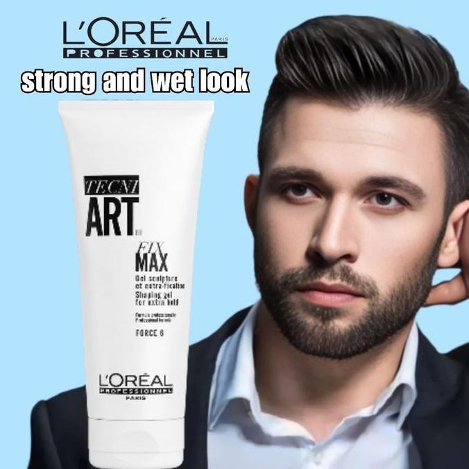gel rambut Loreal Tecni Art Fix Max 200ml wet look hard gel