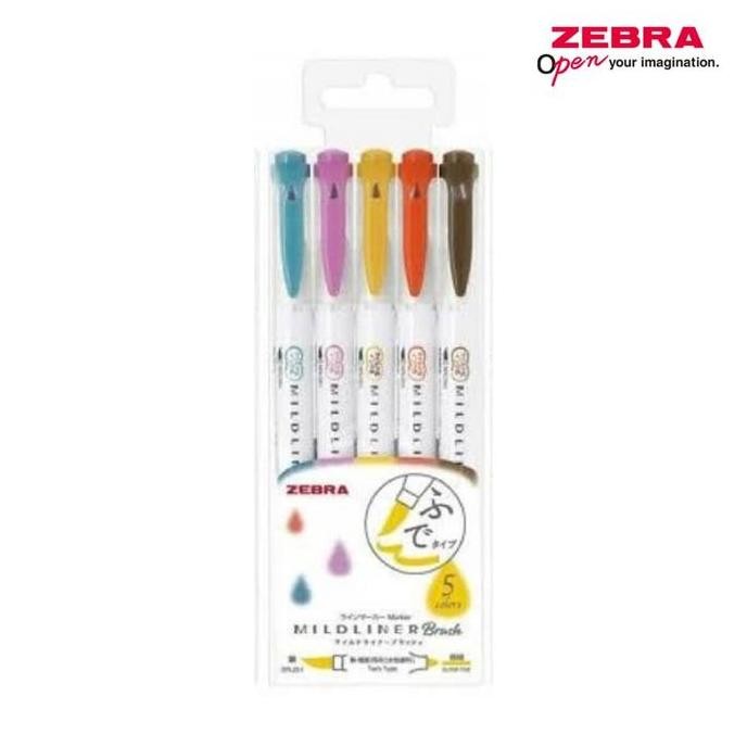 

Zebra Mildliner Brush Pen & Marker Double Ended Highlight - 5C-Rc New Stok