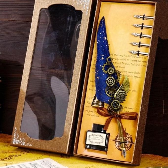 

Pulpen Bulu Pena Harry Potter Vintage Box Set New Stok