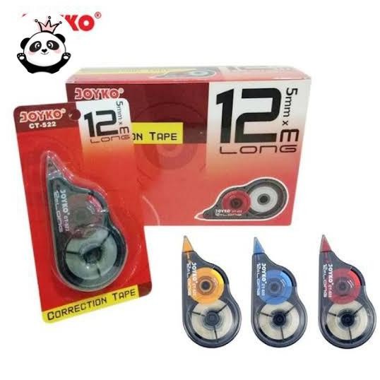 

Corrcetion Tape / Tipex Kertas 12 Mtr Joyko Ct522 ( 1 Pack Isi 12 Pcs) Stationery New Stok