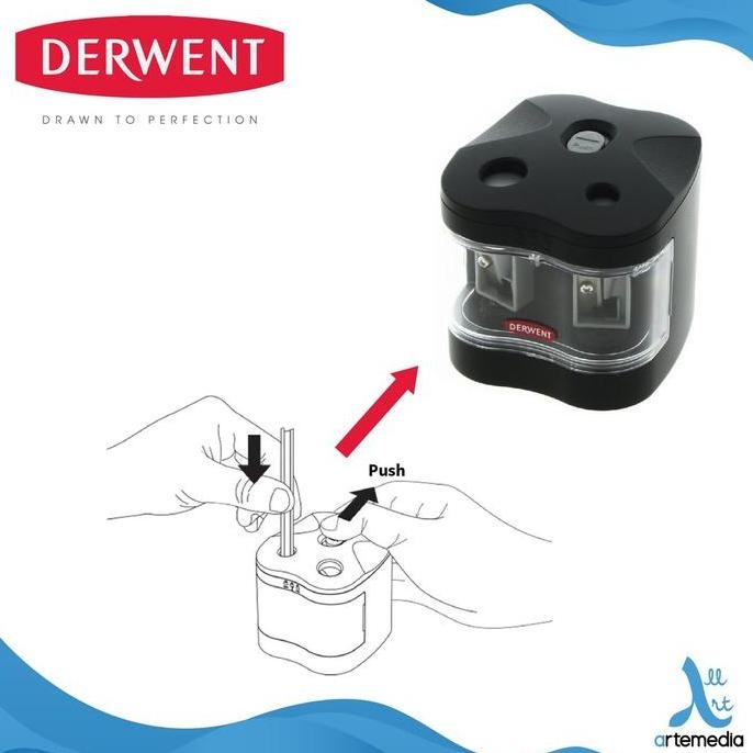 

Derwent Battery Operated Twin Hole Sharpener Rautan Pensil New Stok