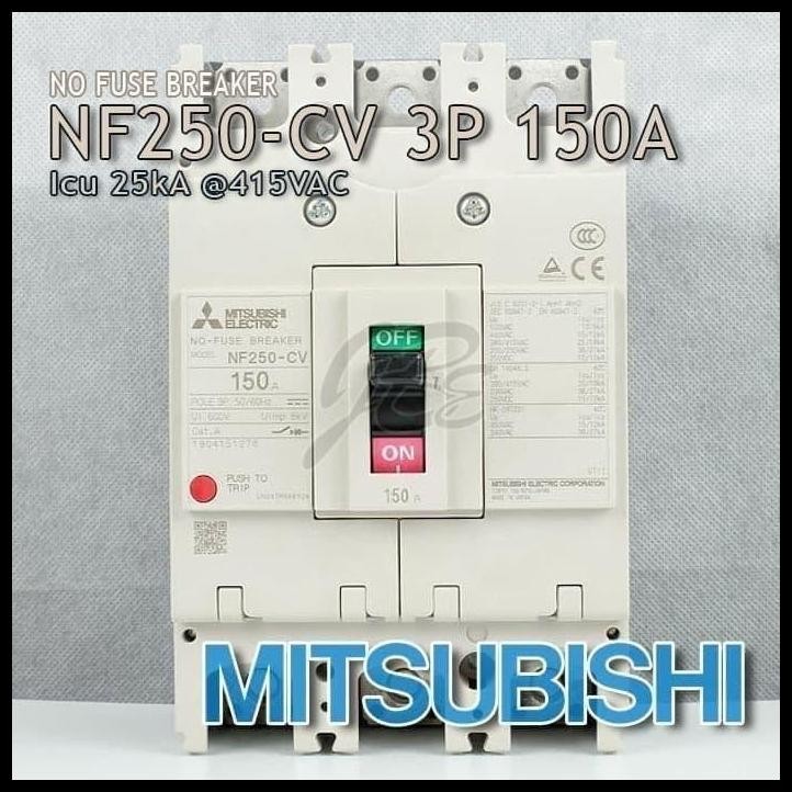 GRATIS ONGKIR MCCB NFB MITSUBISHI NF250-CV 3P 150A