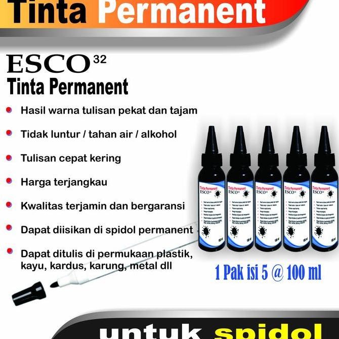 

Tinta Spidol Permanent/Permanen/Marking Esco Pak 100 Ml New Stok