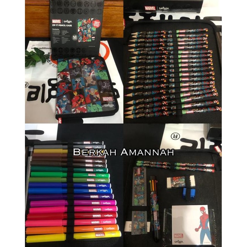 

Smiggle Marvel Zip It Stationery Kit/Stationery Smiggle Ori New Stok