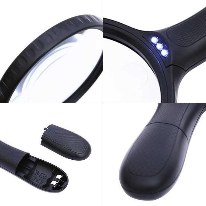 

Kaca Pembesar Led Besar 138Mm Membaca Sp / 1.8X 5X Lampu Lup Lensa Magnifier Handheld Membaca Perhiasan Komponen Loupe New Stok