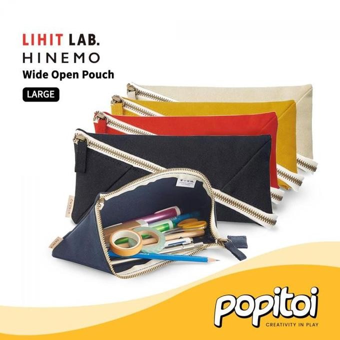 

Lihit Lab A-7901 Hinemo Wide Open Pouch Large Kotak Tempat Pencil Pensil Canvas Kanvas Zipper
