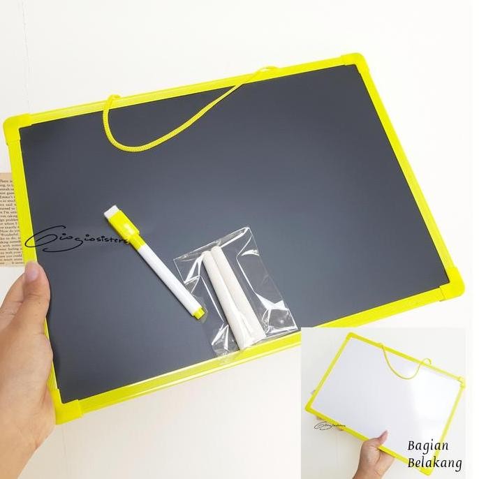 

Papan Tulis Hitam Gantung | Hanging Blackboard | Double Side Magnet New Stok