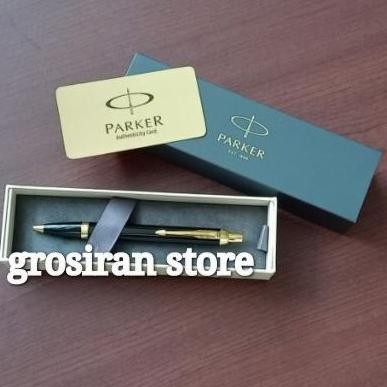 

Pulpen Parker Original Black Gold Custom Logo Nama Grafir Laser Kado New Stok