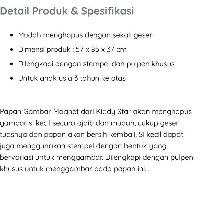

Kiddy Star Colorful Drawing Board Meja Papan Tulis Anak 57X85X37Cm New Stok