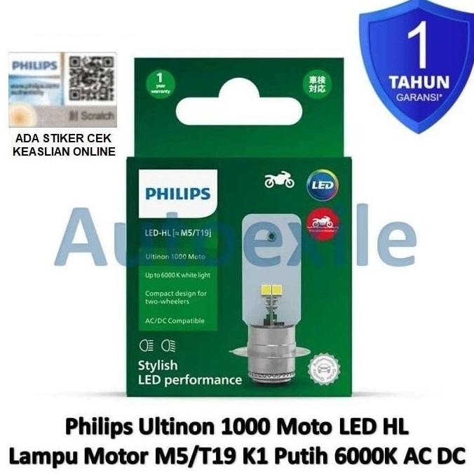 Philips Ultinon 1000 Moto LED HL M5 T19 Lampu Motor Kaki1 Putih AC DC