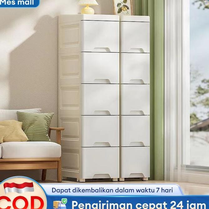 [60%] Lemari Laci Lebar 15/25 Cm Lemari Sandwich Laci Ultra-Tipis Lemari Putih Dengan Roda Lemari Pa