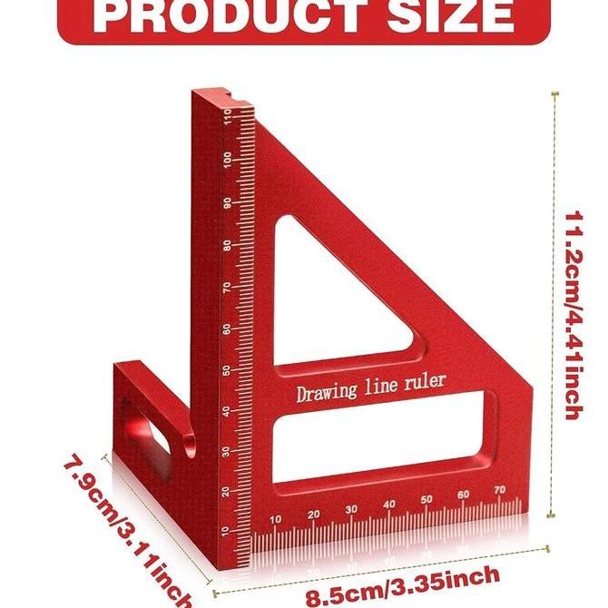 

Penggaris Siku Segitiga Siku Multi-Angle Woodworking Ruler - To992 New Stok