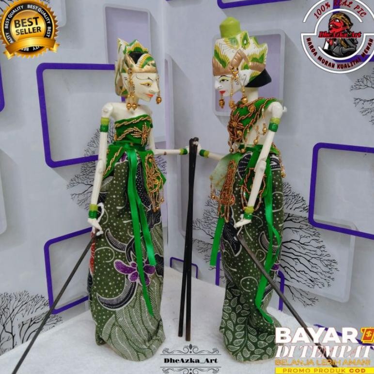Wayang Golek Wayang Rama Dan Sinta (Couple 2 Golek) 35cm Kualitas Menengah DiM
