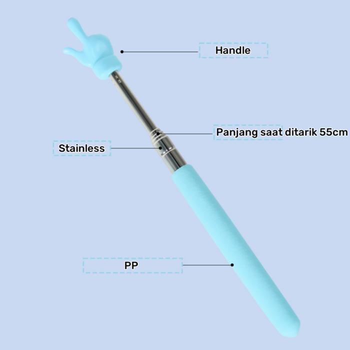 

EMS Tongkat penunjuk whiteboard untuk guru mengajar 55cm Tongkat penunjuk papan tulis praktis 55cm ATK Extendable pointer teleskopik untuk alat bantu mengajar kantor sekolah pelajar anak Telescopik finger reading stick Stationery