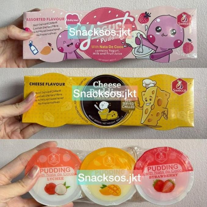 

Sweco Pudding With Nata de Coco Pudding Fruit Assorted / Yogurt / Cheese - Swecco