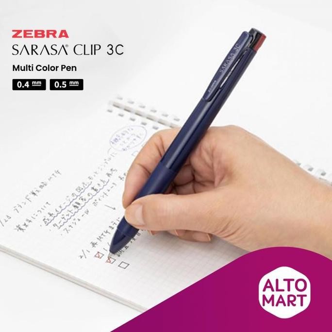 

Zebra Sarasa Clip 3C Multi Color Gel Pen 0.4 0.5 Mm Pulpen New Stok