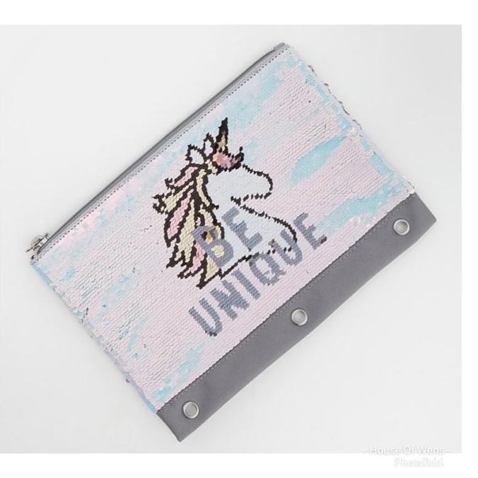 

Justice Unique Unicorn Flip Sequin Pencil Case - Tempat Pensil Justice New Stok