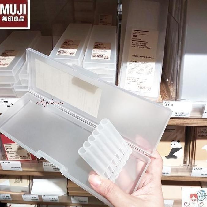 

TERLARIS - Muji PP Pencil case wirh divider n removable pen holder - kotak /tempat pensil