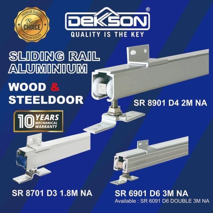 Rail Pintu Sleding 3 Meter Merk Dekson D6 Rel Pintu Geser Aluminium Original Dan Terpercaya