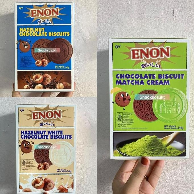 

[140GR] ENON BISKUIT BISCUIT CHOCOLATE MATCHA / CHOCO STRAWBERRY / HAZELNUT CHOCOLATE BISCUITS / HAZELNUTS WHITE CHOCOLATE