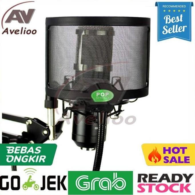 Pop Filter Mic Logam Flexible Windshield Penyaring Suara Rekaman