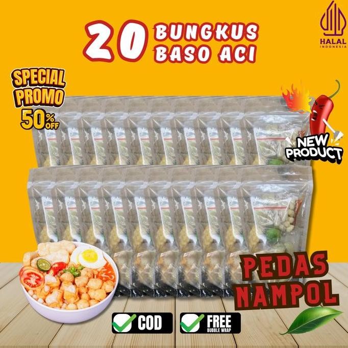 

BUNDLING PAKET 20 BUNGKUS BASO ACI Ayam Bawang Ayam Bawang Kuah Makanan Seblak Instan Pedas Food Mie Soto