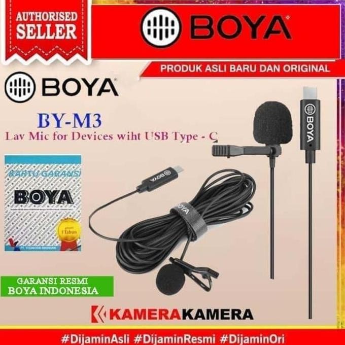 BOYA BY-M3 Mic Clip On USB Type C Microphone Lavalier HP Android Vlog