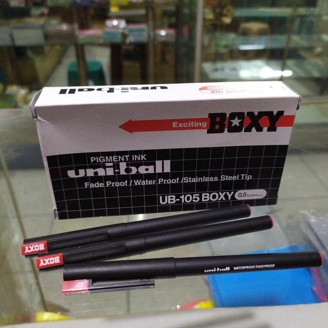 

Bolpen Uniball Boxy 0.5 Merah New Stok