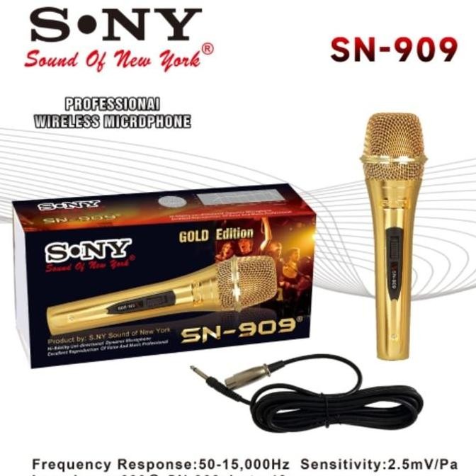 Microphone SONY SN 909 GOLD Mic Karaoke Kabel Original SN909