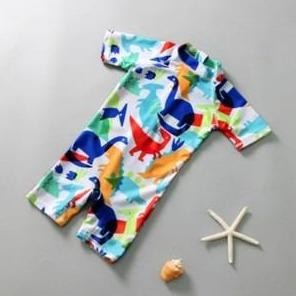 Baju Renang Anak Bayi Baby Laki / cowo Lengan pendek Swimsuit Dino jumpsuit wetsuit swimwear