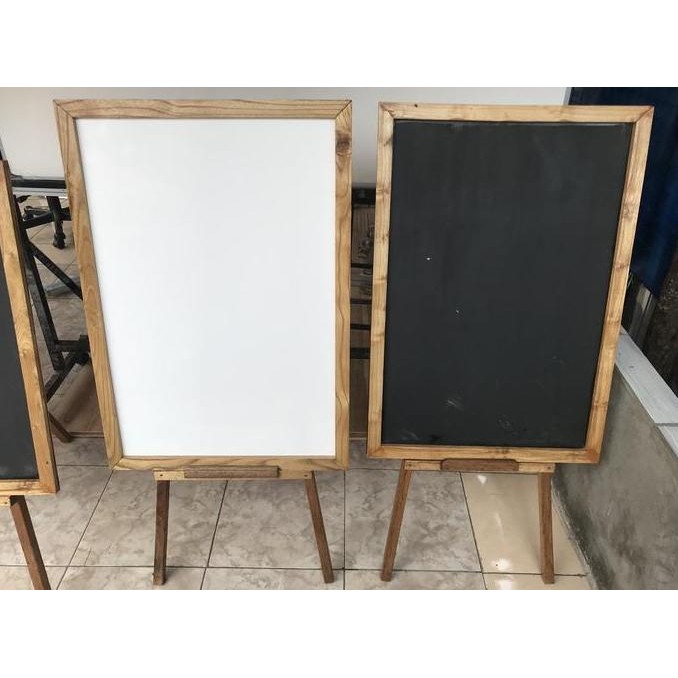 

White Board Standy Kayu Segitiga 60X90 New Stok