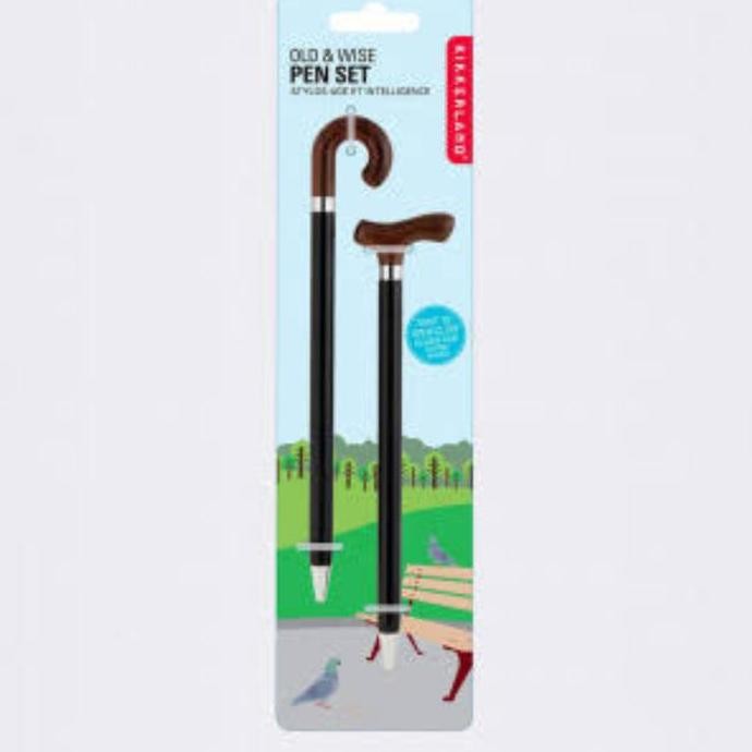 

Kikkerland Old & Wise 2 Pen Set Gift Idea Pulpen Set Kado Hadiah New Stok