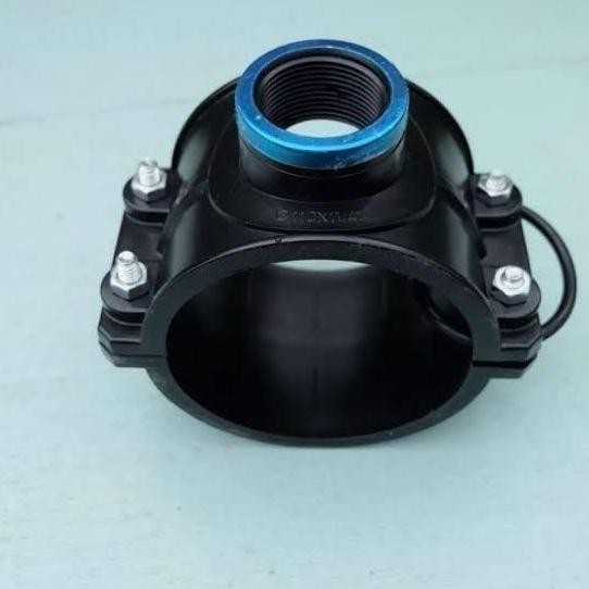 Clamp Saddle Pipa HDPE 10" x 1" inch murah