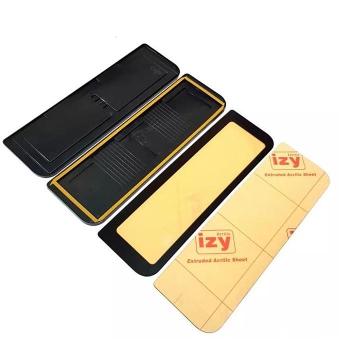 Cover Tempat Dudukan Frame Plat Nomor Mobil Acrylik Tanpa Lampu ukuran 46cm murah
