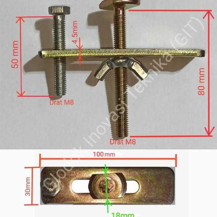 Clamp clamping jepitan fixture T-slot pressure plate CNC router (Besi) murah