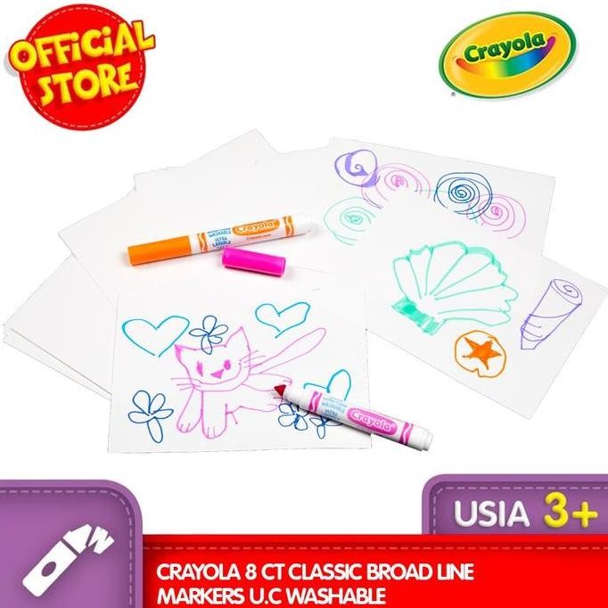 

Crayola 8 Ct. Classic Color Broad Line Markers Washable New Stok
