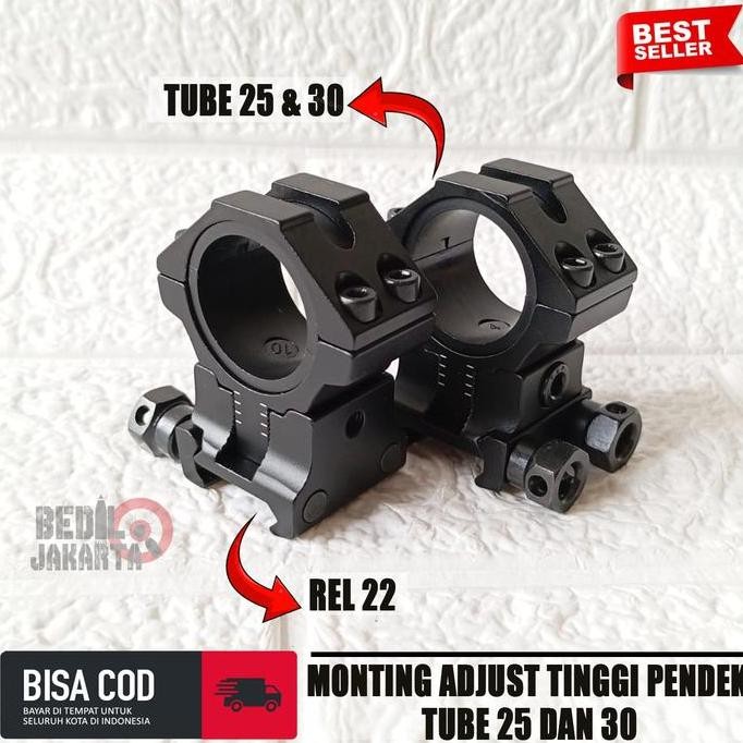 Monting Adjust Tinggi Pendek Mounting Teleskop Rel 22 Tube 25 Dan 30