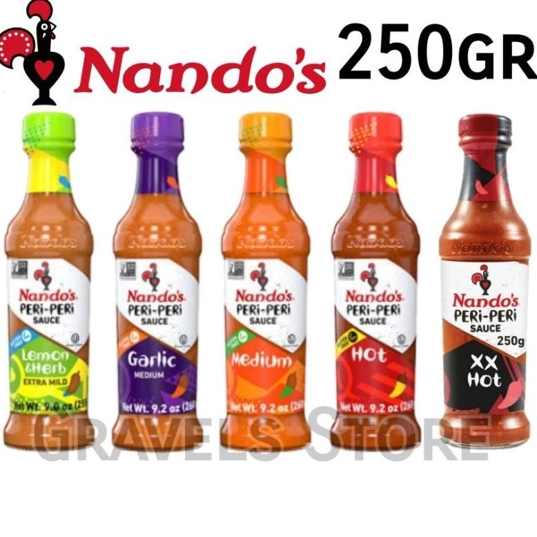

[250gr] Nandos Peri Peri Sauce - Saus Bumbu Nando's Pedas Hot Medium Garlic Lemon