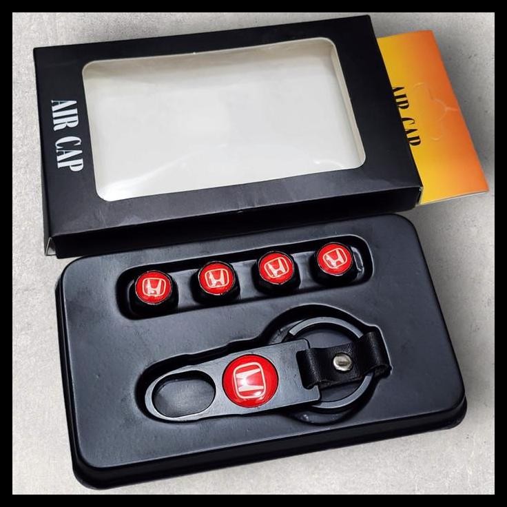 BEST DEAL TUTUP PENTIL BAN + GANTUNGAN KUNCI MOBIL MOTOR HONDA PENUTUP PENTIL 