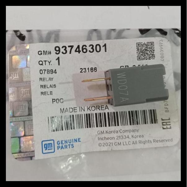 TERMURAH RELAY FUEL PUMP CHEVROLET SPIN DIESEL ORI GM 