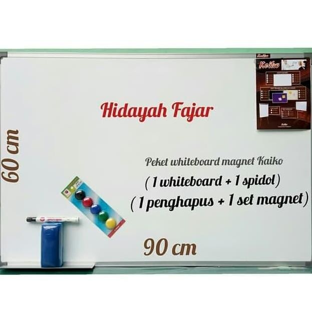 

Papan Tulis - Whiteboard Kaiko + Magnet Warna + Spidol + Penghapus New Stok